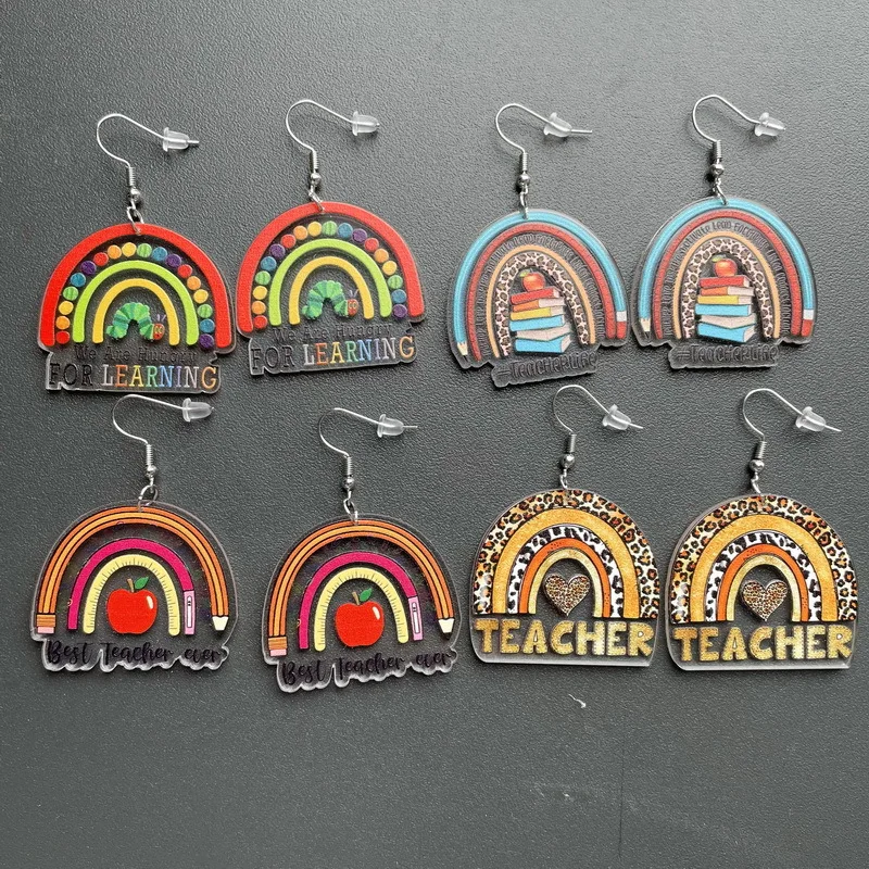 Sc New Arrival Clear Acrylic Drop Earrings Teacher's Day Earrings Gift