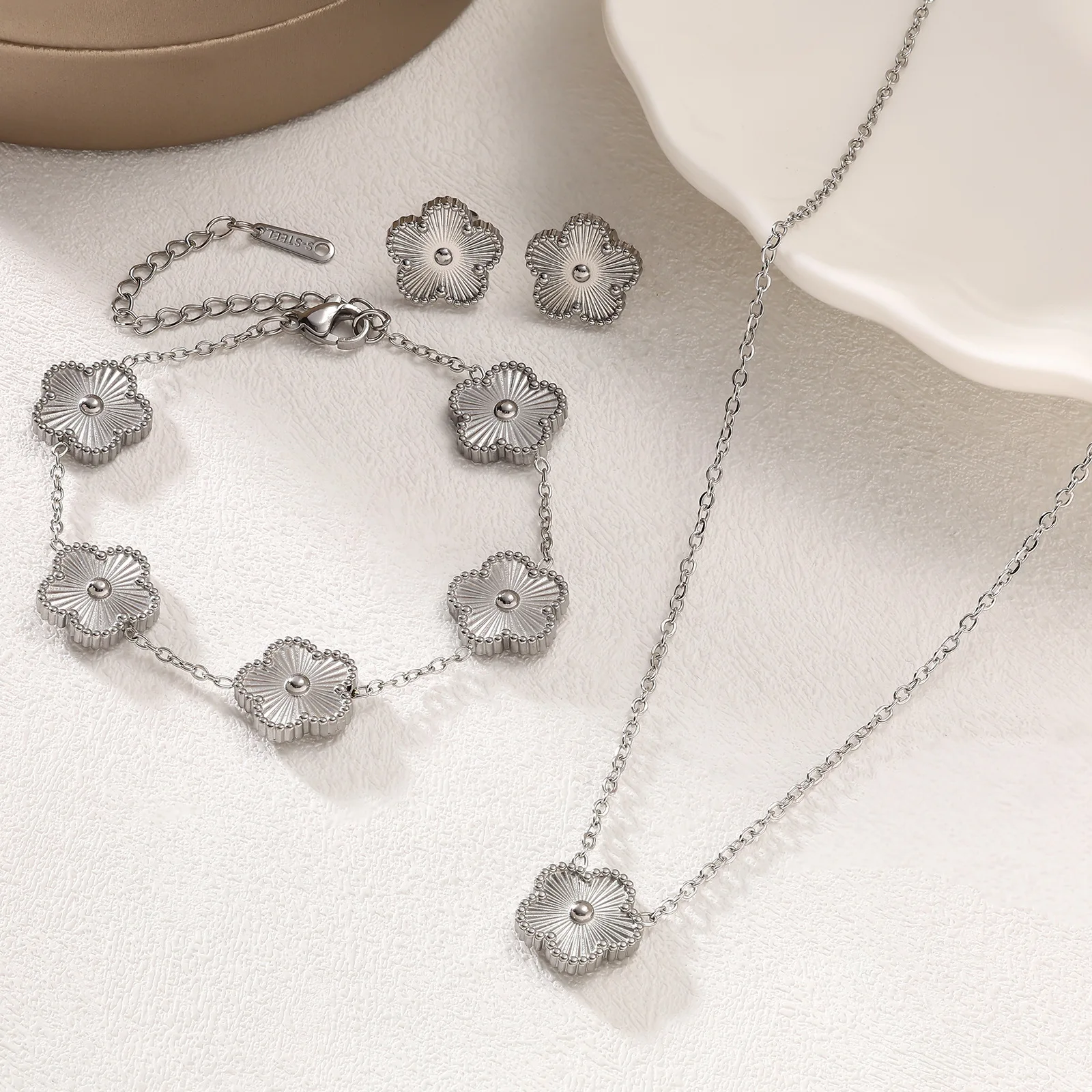 18K Gold Plated Luxury Flower Jewelry Set