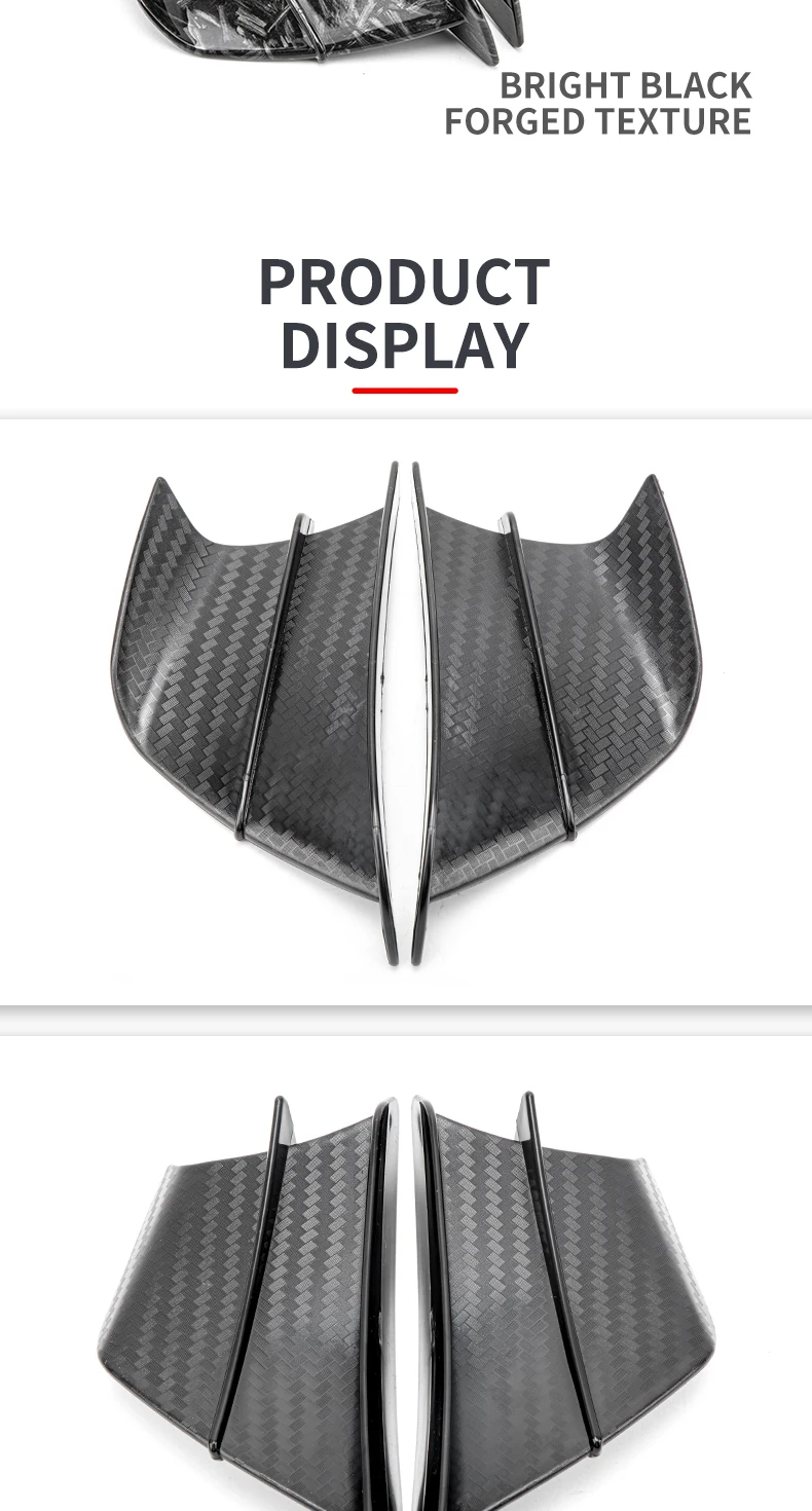 BMW S1000RR Motorcycle Winglets & Fairing Kit - Aerodynamic Wind Spoilers For 2015-2018 Models (Gloss Black)