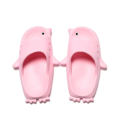 Мультяшные Пингвины детские забавные тапочки летние детские удобные пляжные тапочки сандалии