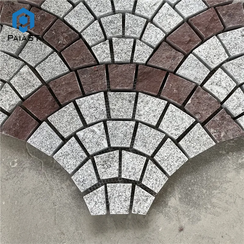 Red and White Granite Schist Garden Interlock Curve 3cm Irregular Paving Stone