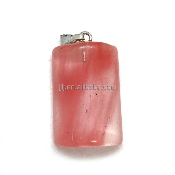 Natural crystal stone watermelon red, annular semi-cylindrical shape, 15x25mm melon seed buckle pendant, DIY jewelry accessories