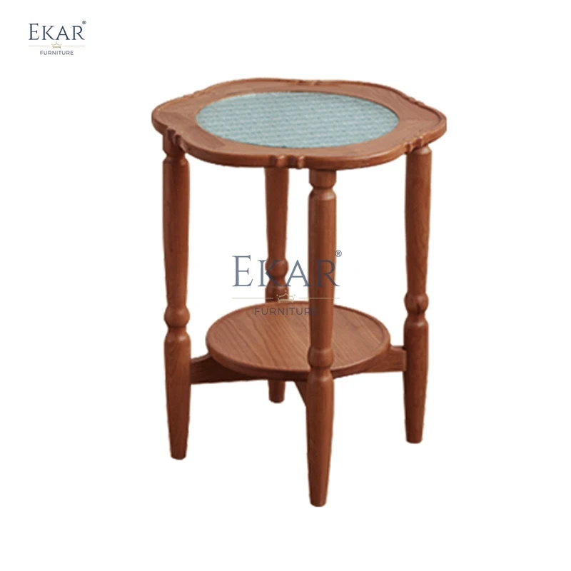 product new design cherry wood lace modular coffee table set-65