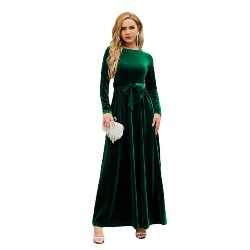 New Trend Autumn and Winter Skirts Velvet Long Sleeve Elegant