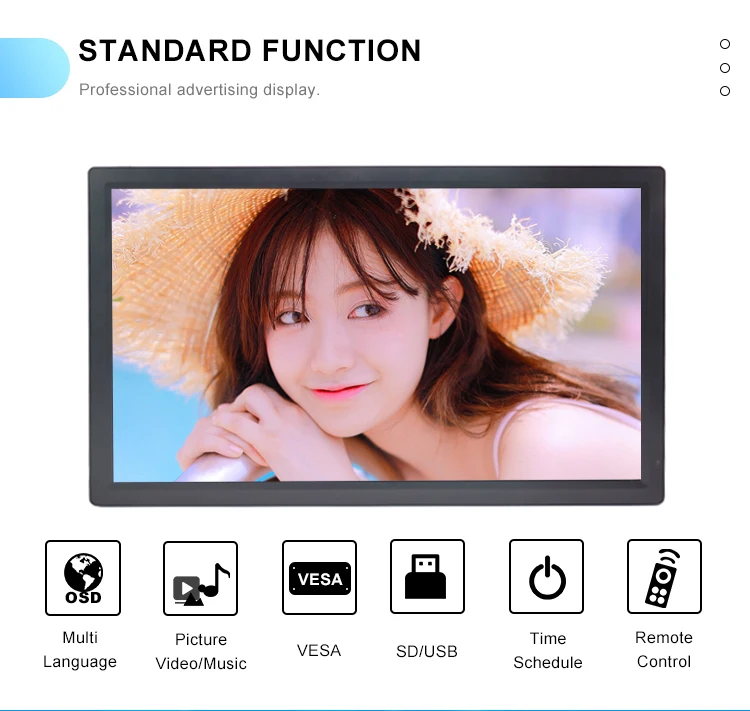 Wide Screen 32 Inch Large Size Digital Photo Frame With Remote Control