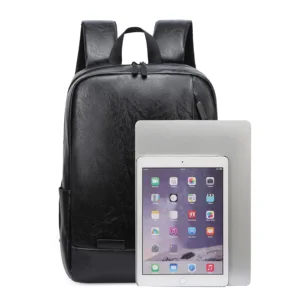 Popular Droshiping Retro Style Black Leather Backpack Bag Men's PU  Leather Laptop Backpacks