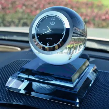 High-quality crystal ball with clock car perfume seat gift decoration interior accessories