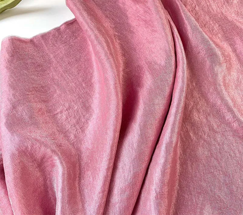Frost Like Glass with Multiple Colors Bright Silk Luster Micro Pleated Silk Linen Satin Linen Fabric Cotton Linen Fabric