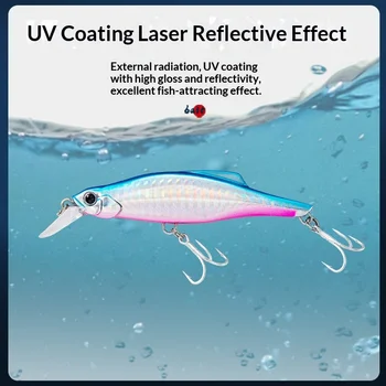 90mm/35g ABS Printed Factory Wholesale In-Stock Sinking Minnow Luminous Eye Laser Hot-Stamping Artificial Hard Bait Fishing Lure – Minnow – view 3