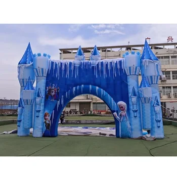 Customized Frozen Theme Castle Door Air Archway Entrance Inflatable Frozen Background For Party Event Advertising Inflatable