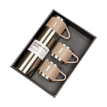 304 stainless steel thermos cup business gift set portable solid color corporate gifts three-piece set giveaways with logo gifts