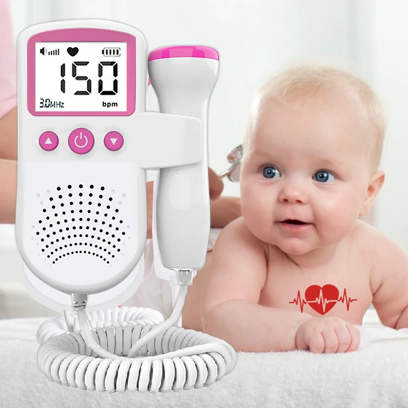 Fetal Doppler Baby Ultrasound Portable Fetal Doppler Monitor Fetal Doppler Heart Rate Monitor with Speaker