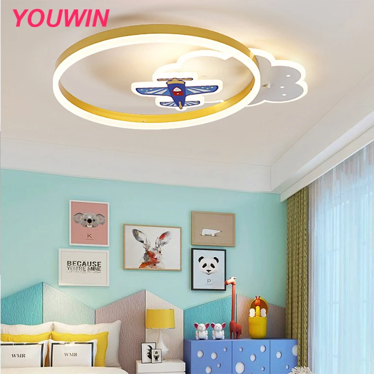 Airplane cloud ceiling lamp eye protection modern minimalist creative cartoon boy bedroom room light