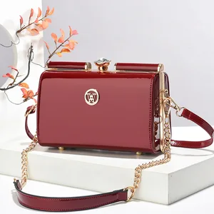 New High-end Box Women's Luxury Designer Crossbody Chain Bag Small Handbag With Steel Clip  Cosmetics Storage