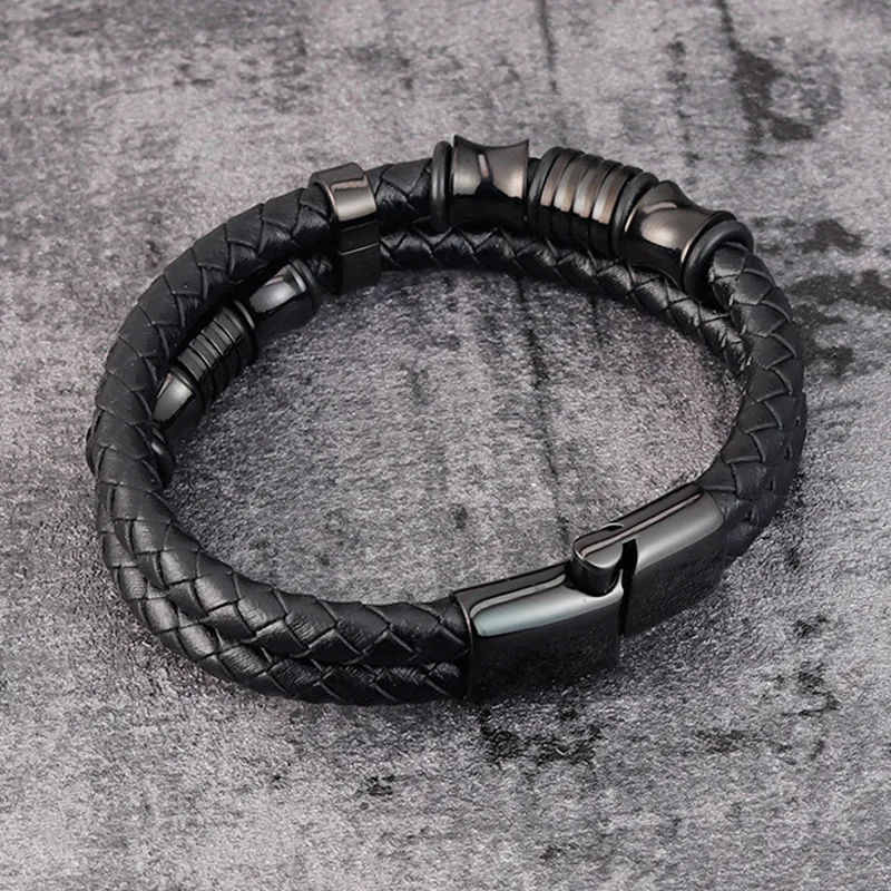 PVD Black Charm Mens Latest Fashion Men Genuine Leather