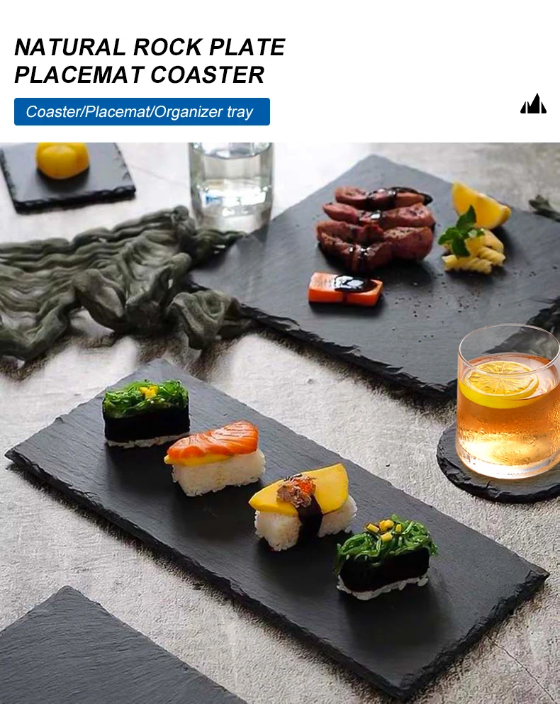 Custom Wholesale Black Slate Coasters Bulk Stone Beer Car Coaster