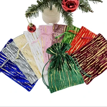 Best-Selling Christmas Velvet Drawstring Bag Manufacturer's Candy Apple Flannel Cloth for Holiday Gift Wrapping