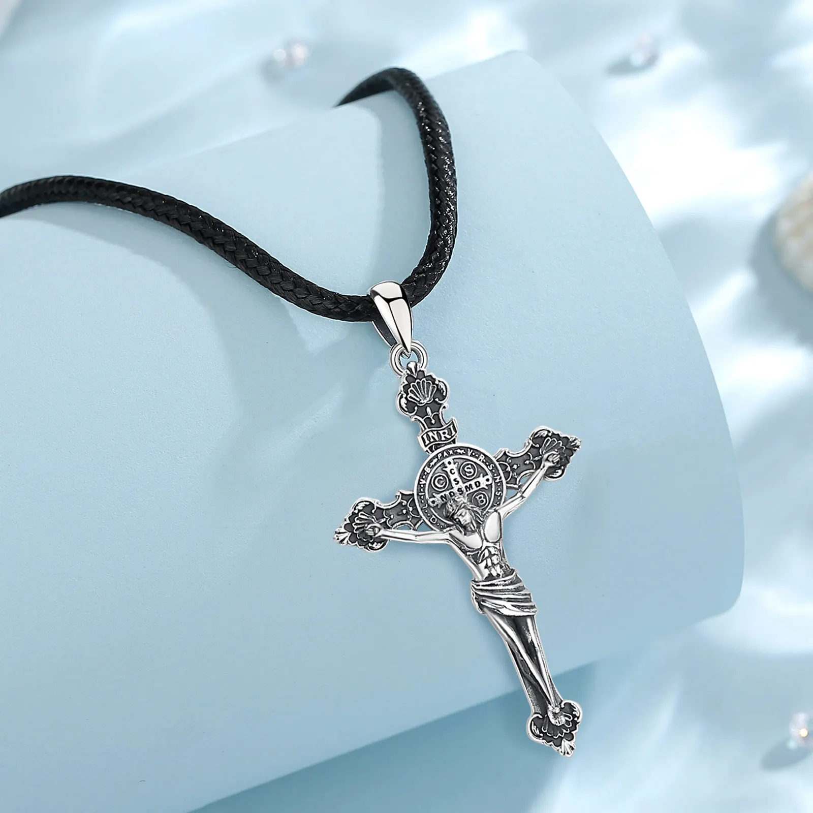 Changda 925 Sterling Silver Gothic Jesus Crucifix Pendant