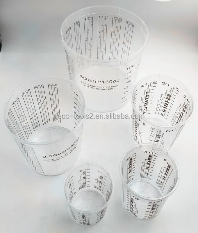 385 / 680 / 1370 / 2250 / 5000 ML Plastic Paint Mixing Measuring Cup