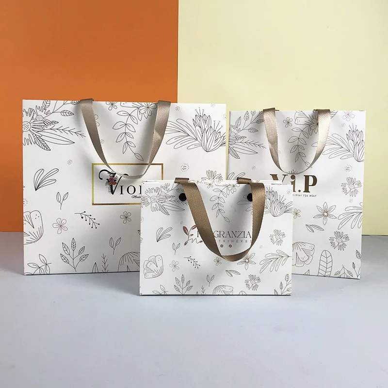 Custom White Paper Bags with Handles - Lipack Luxury Handle Rivet Paper Bag for Retail, Matte Laminated Finish, Ideal White Art Paper Shopping Bags
