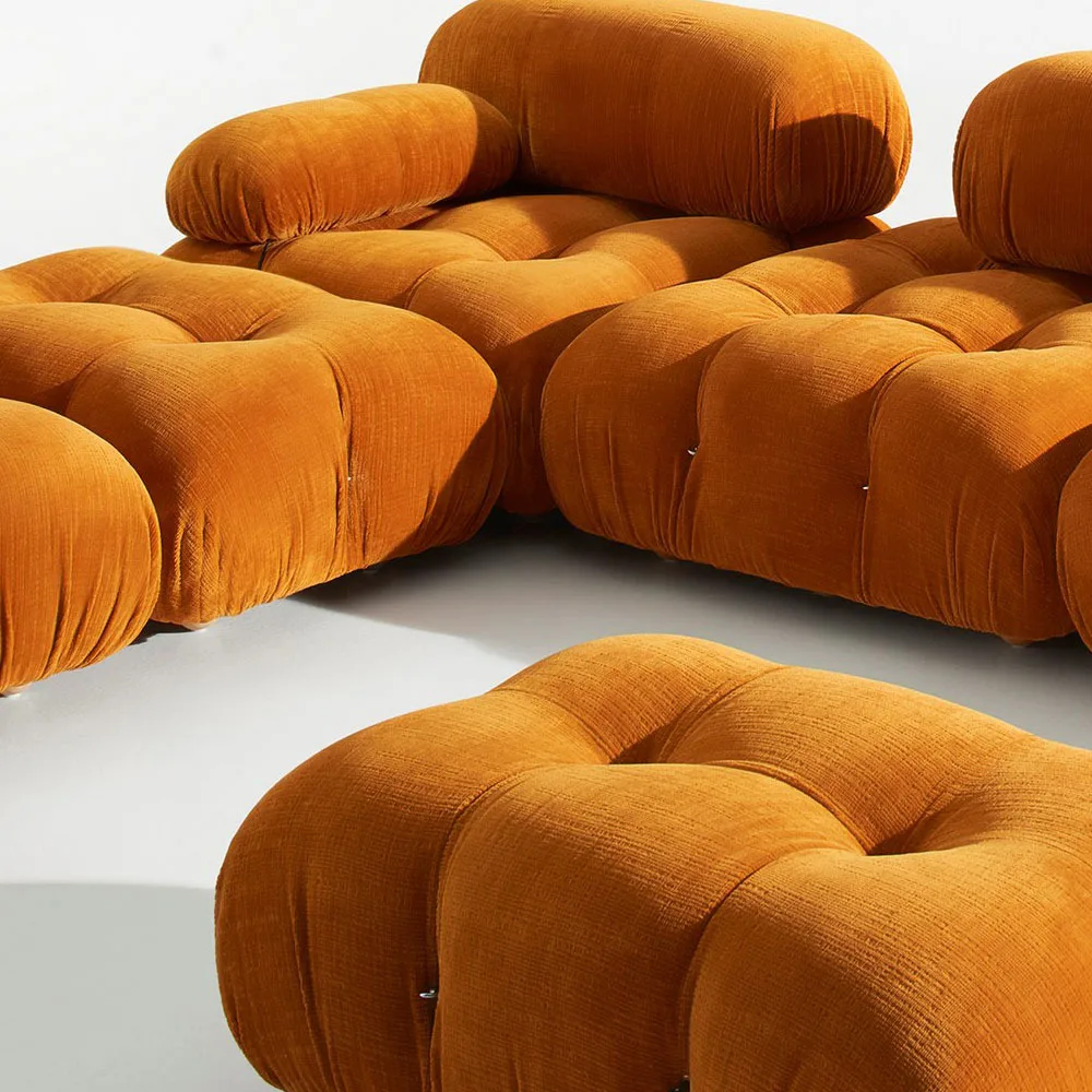 Nordic L Shape Modular Combination Velvet Modular Sofas Long Couch