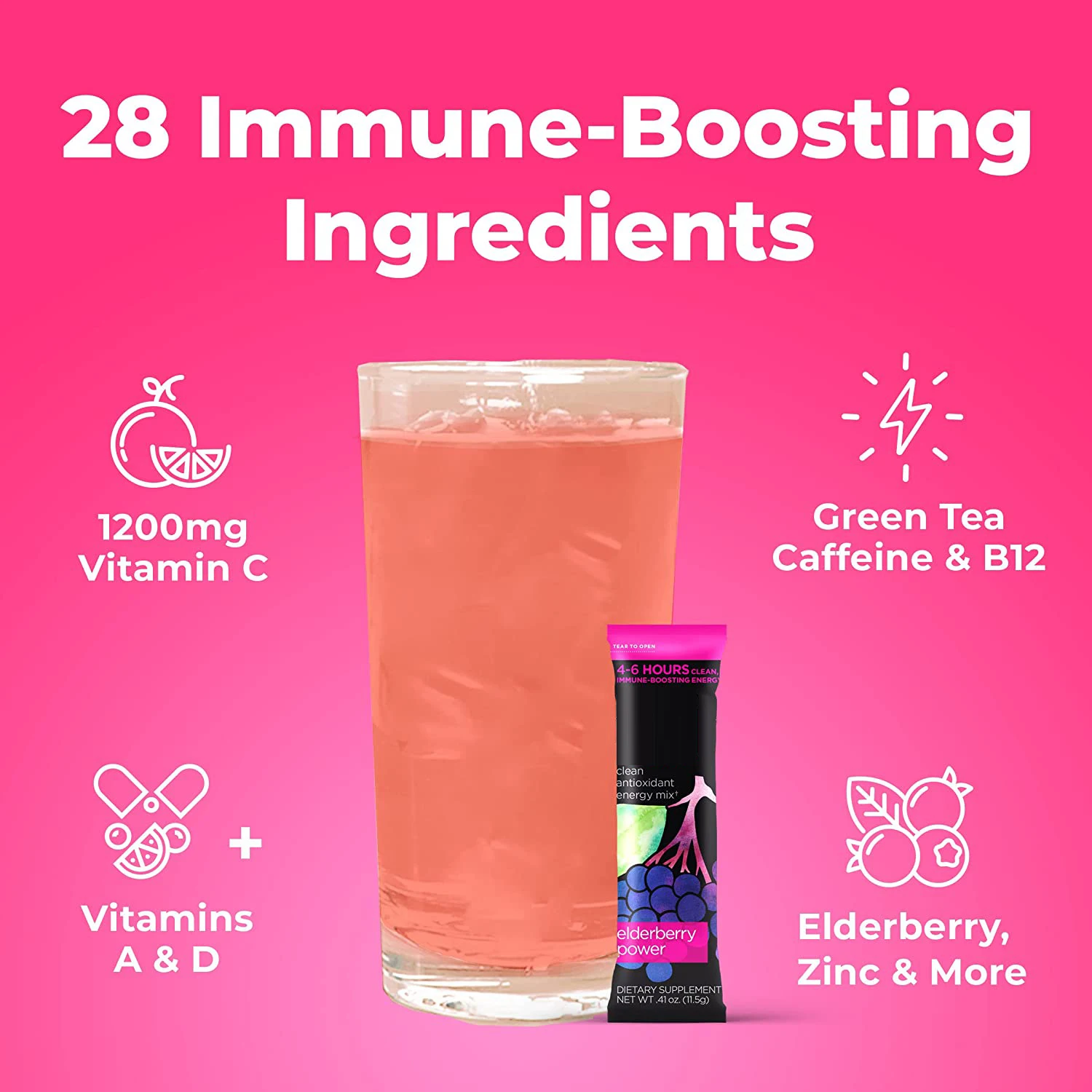 Private Label Minerals Supernutrients Antioxidant Immune Clean Herbal Drink Keto Elderberry Beverage Energy Drink Mix