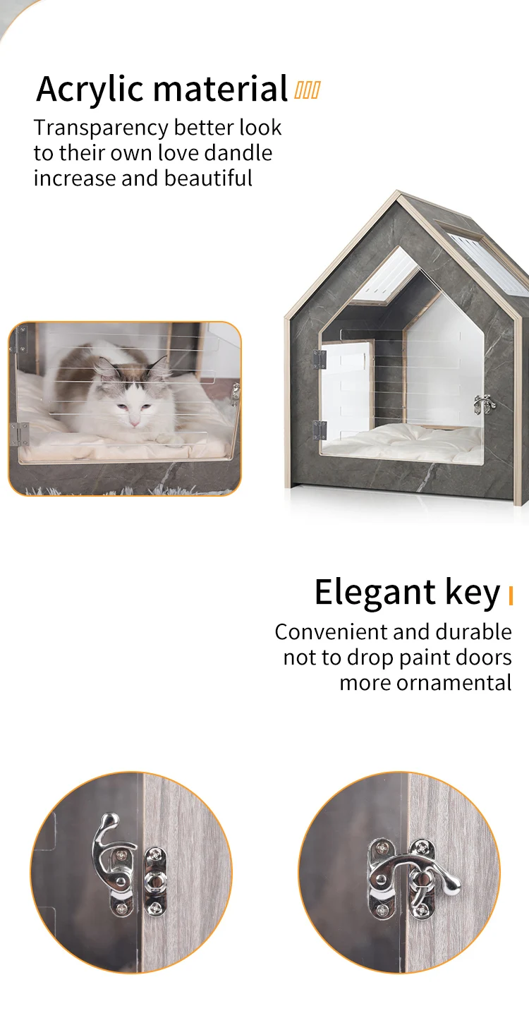 Luxury Solid Folding Wood Pet House Customized Wooden Indoor Dog House