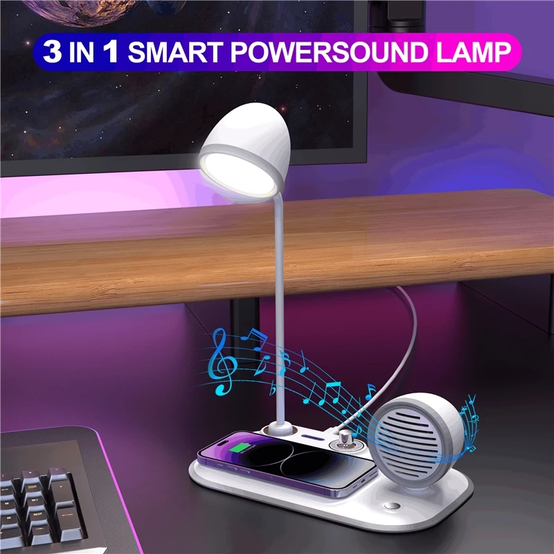 Universal Multifunctional 4 In 1 Led Desk Lamp 15w Qi Fast Wireless ...