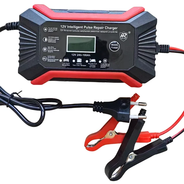 Fast delivery E-FAST automatic lead acid lithium iron battery charger 12v 6a with LCD Display for car motorcycle vehicle