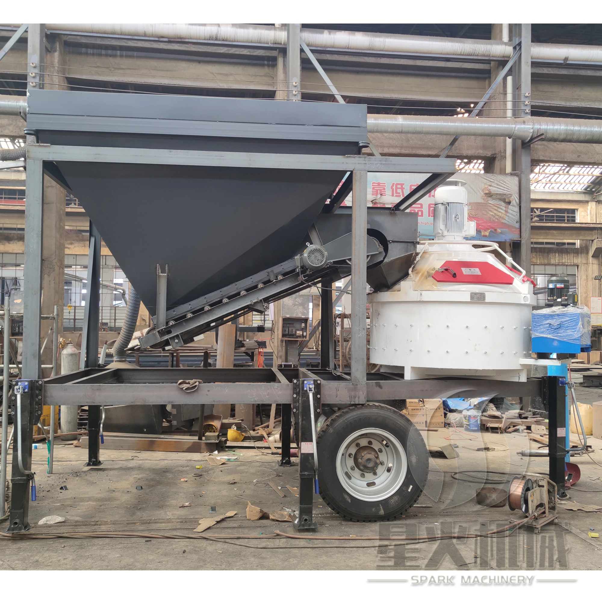 Small 20-30m3/h Mini Prefabricated Mobile Concrete Production Batching Mixing Plant for Beton with the Powder Storage Silo