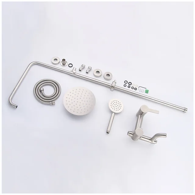 Supercharged 304 Stainless Steel Rain Shower with Large round Plate Top Spray Apple Three-Speed Brushed Surface for Hotel Use