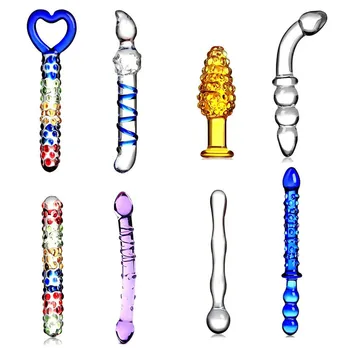 12 Types Crystal Glass Anal Plug New Top Unique Design Sex Toy Adult Products Crystal Glass Sm G-spot Pleasure Anal Butt Plug
