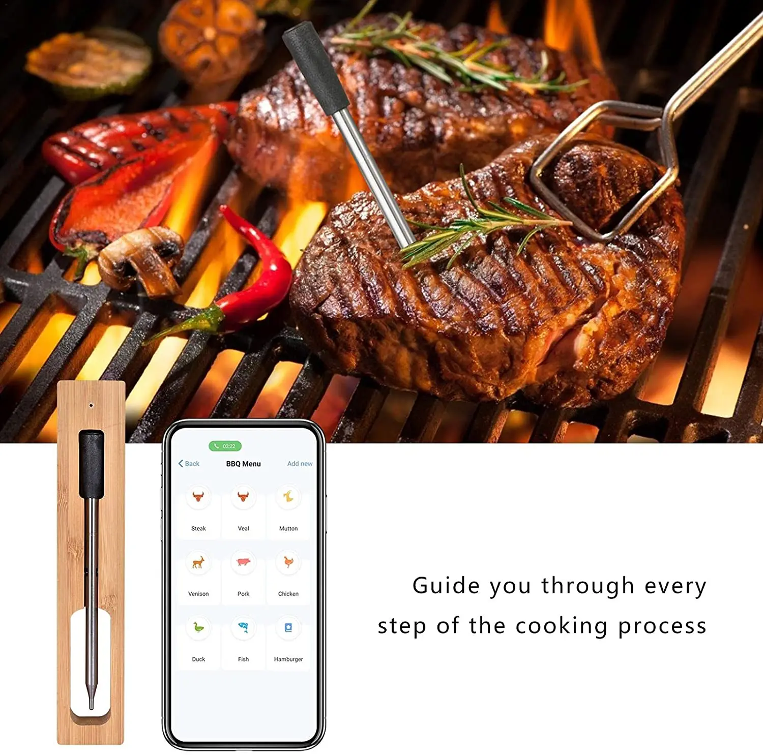 New MEATER+165ft Long Range Smart Wireless Meat Thermometer for