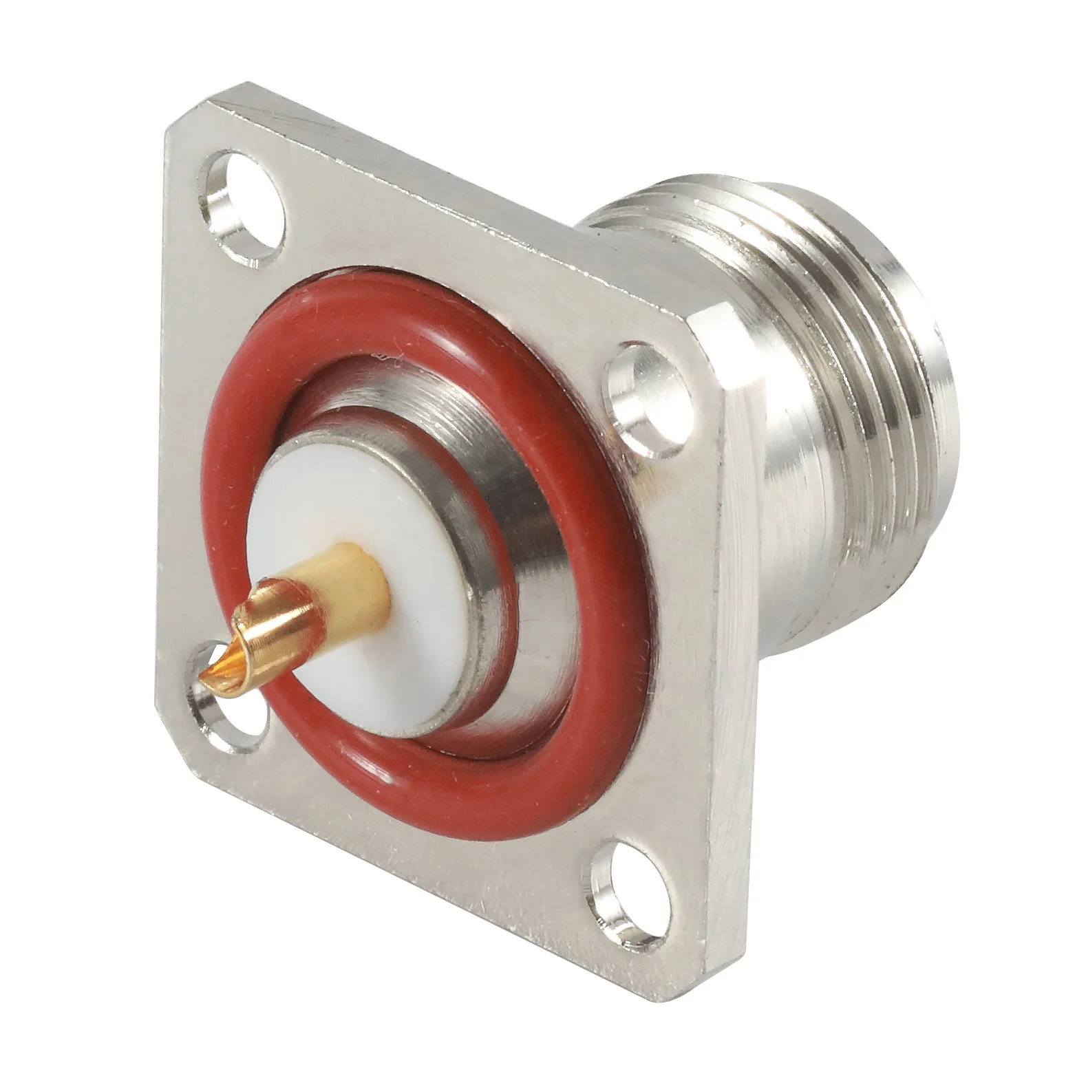 Mm Sq Flange N Type Female Jack Rf Coaxial Connector With Receptacle Rf Coaxial Connector Odm