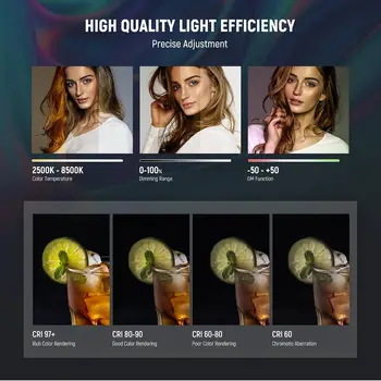 NEEWER Magnetic Handheld Light Wand with APP Control, 360 Full RGB Mini LED Video Light Stick with 2550mAh Battery detail image