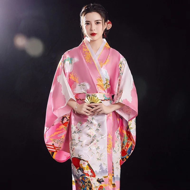 kimono tradizionale giapponese yukata con obi vintage donne abito da sera geisha  kimono vintage donne costume spettacolo cosplay