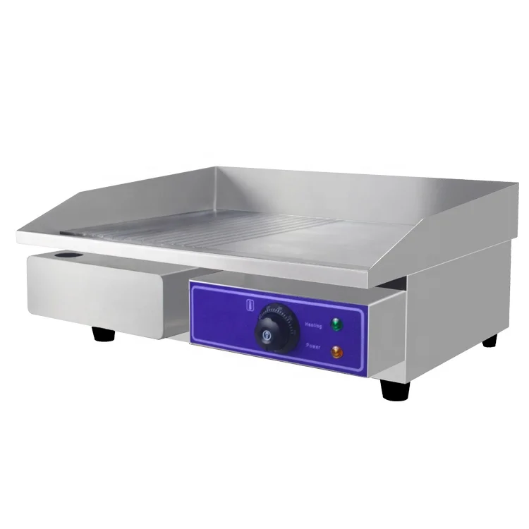 Hot Sale Commercial Flat Plate Electric Table Top Half Moon Cast Iron  Griddle Plate Commercial Electric Griddle