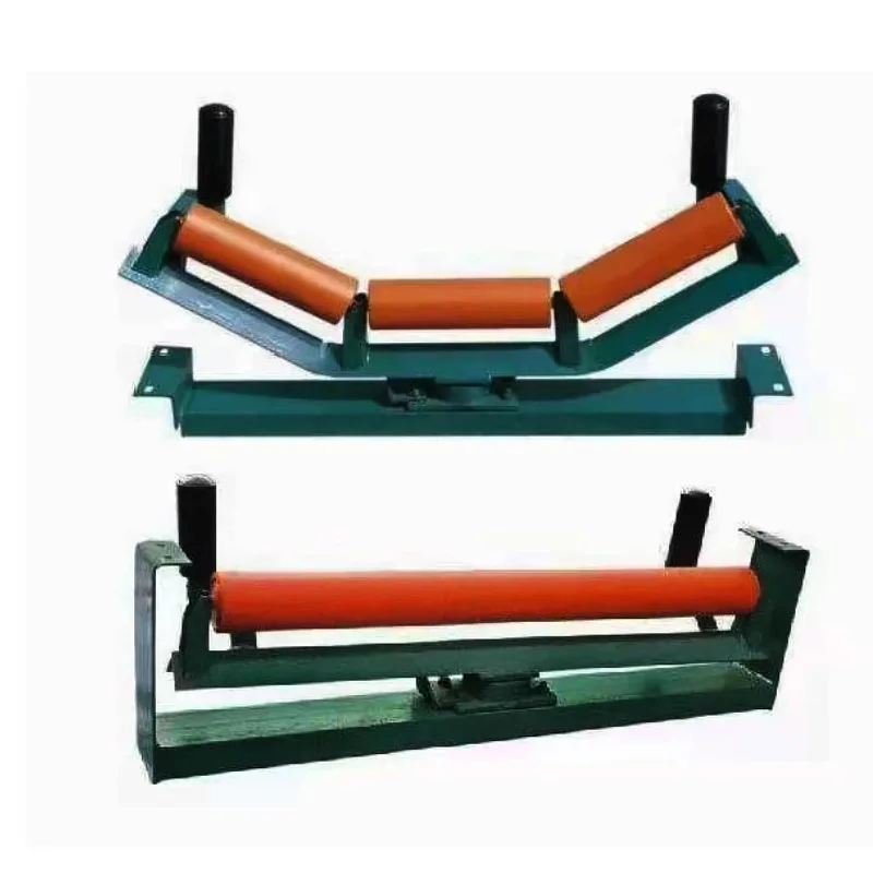 Heavy Duty Steel Conveyor Belt Iron Frame Carry Trough Idler Rollers