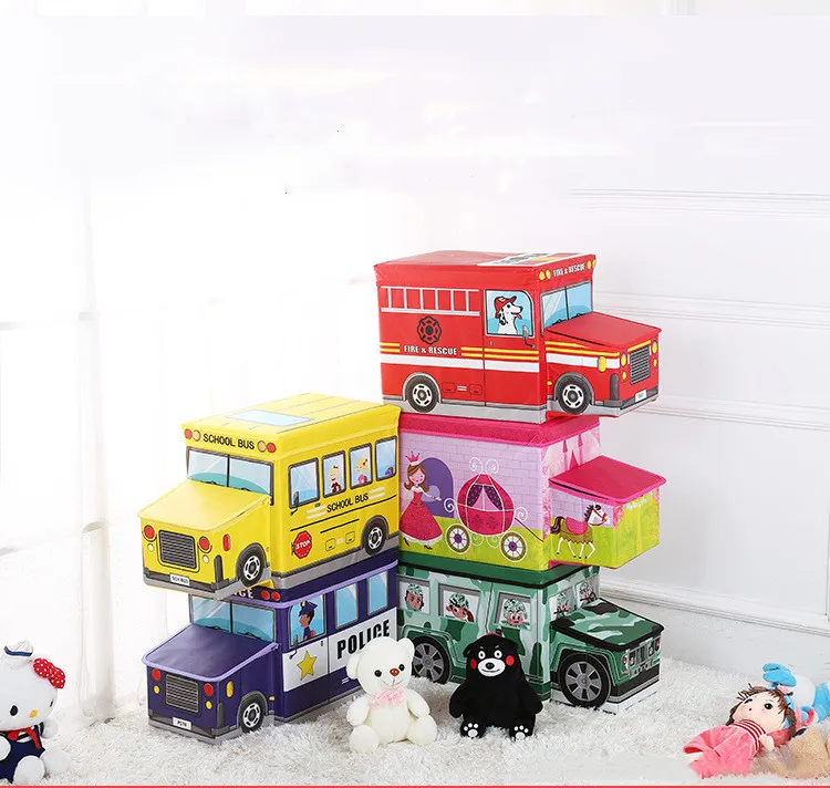 Amazon Hot Sales Toy Car Box Non Woven Fabric Child Cute Foldable Kids