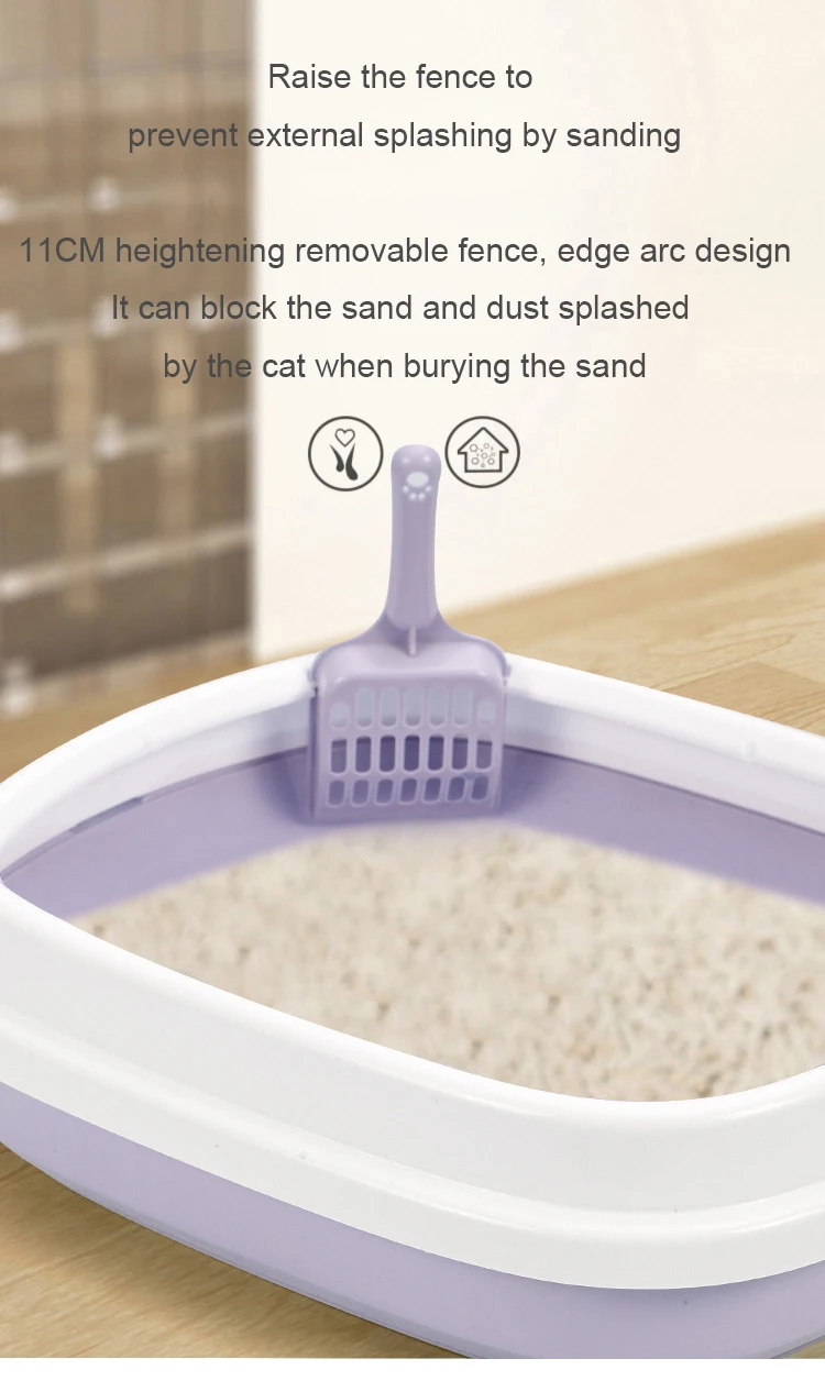 Hot Selling Cat Litter Box With Shovel Pp Cat Litter Tray With Scoop