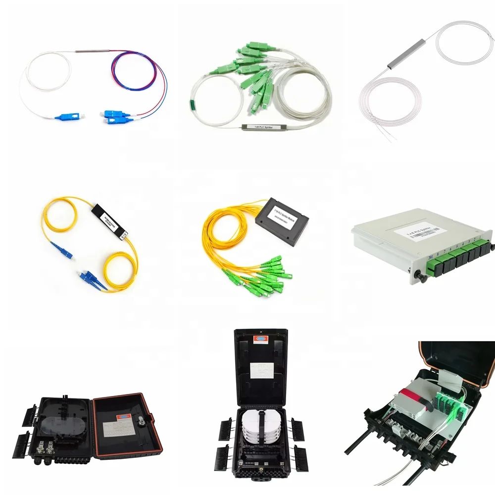 PLC Steel Tube Type FTTH Fiber Optical Splitters 1x8 1x4 1x2 Splitter Ratio PLC Splitter
