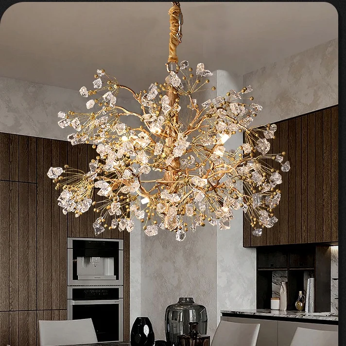 Светлая Роскошная полностью медная ветка магазин одежды люстра для виллы гостиной фары креативные Индивидуальные Светильники магазина