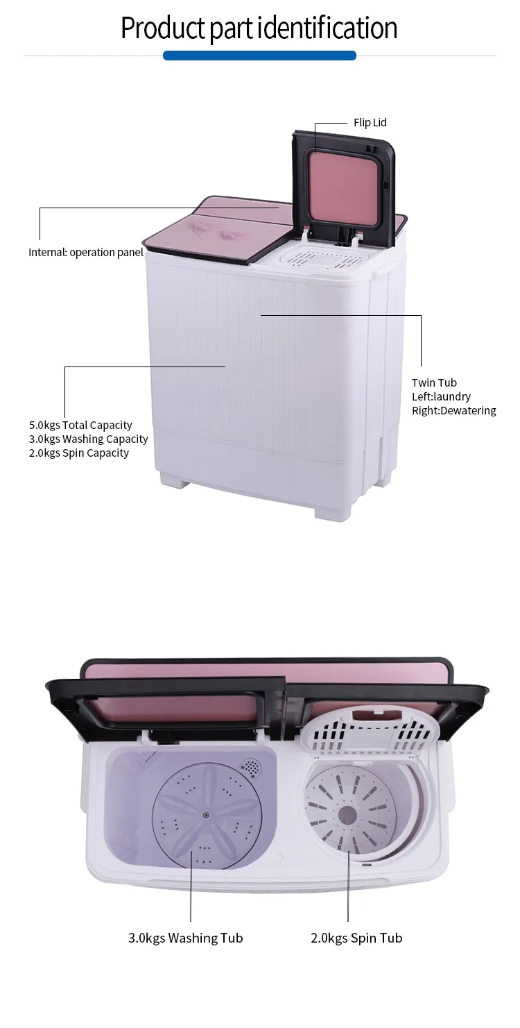 Dc 12v Energy Saving Semi Automatic Solar Washing Machine With Clothes