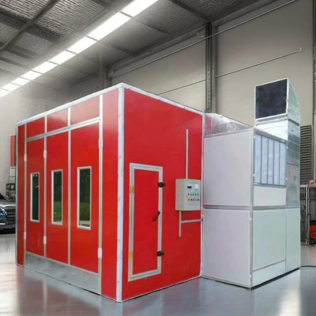 New Auto Paint Booth with LED Lighting and Diesel Burner Heating for Car Painting and Baking Oven for Sale