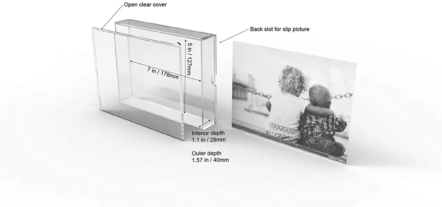 Customized Diy All Clear Memory Box Photo Picture Frame Tabletop