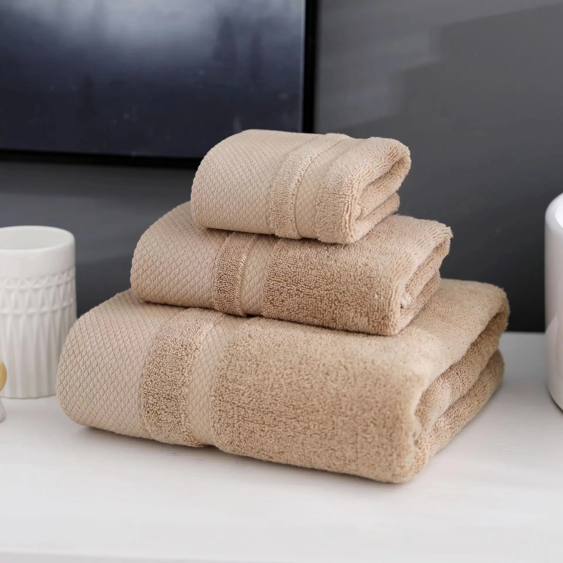Quick-dry Rectangle Cotton Baby Swaddle Bath Towel Baby Bath Towel Set Soft