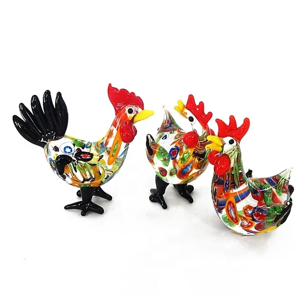 Статуэтка петуха из муранского дутого