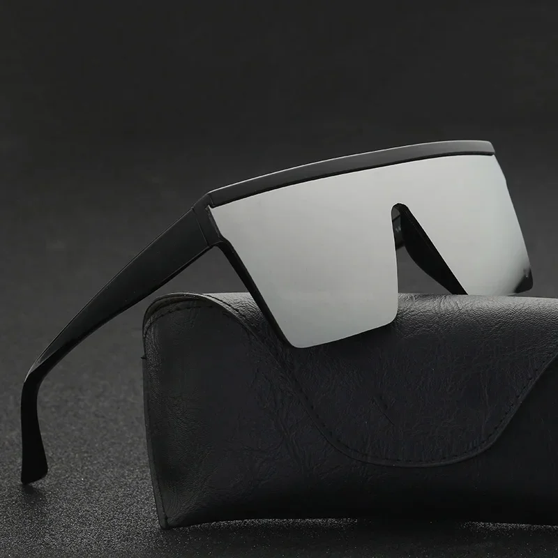 Lmamba 1871 Oversized One Piece Lens Sunglasses Men Black Fashion Square Sun Glasses Mirror Vintage Retro Glasses Female Women