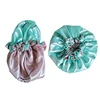 double sided print logo satin bonnet