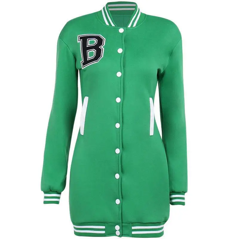 Hot Sale Baseball Jersey Uniform Long Sleeve Letter B Embroidered Dress